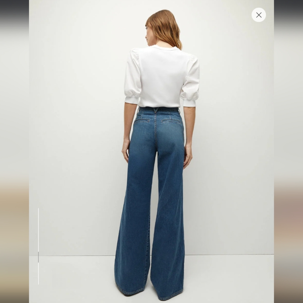 Veronica Beard Mia Wide Leg High-Waist Jean Classic Blue Wash - Picture 4 of 8